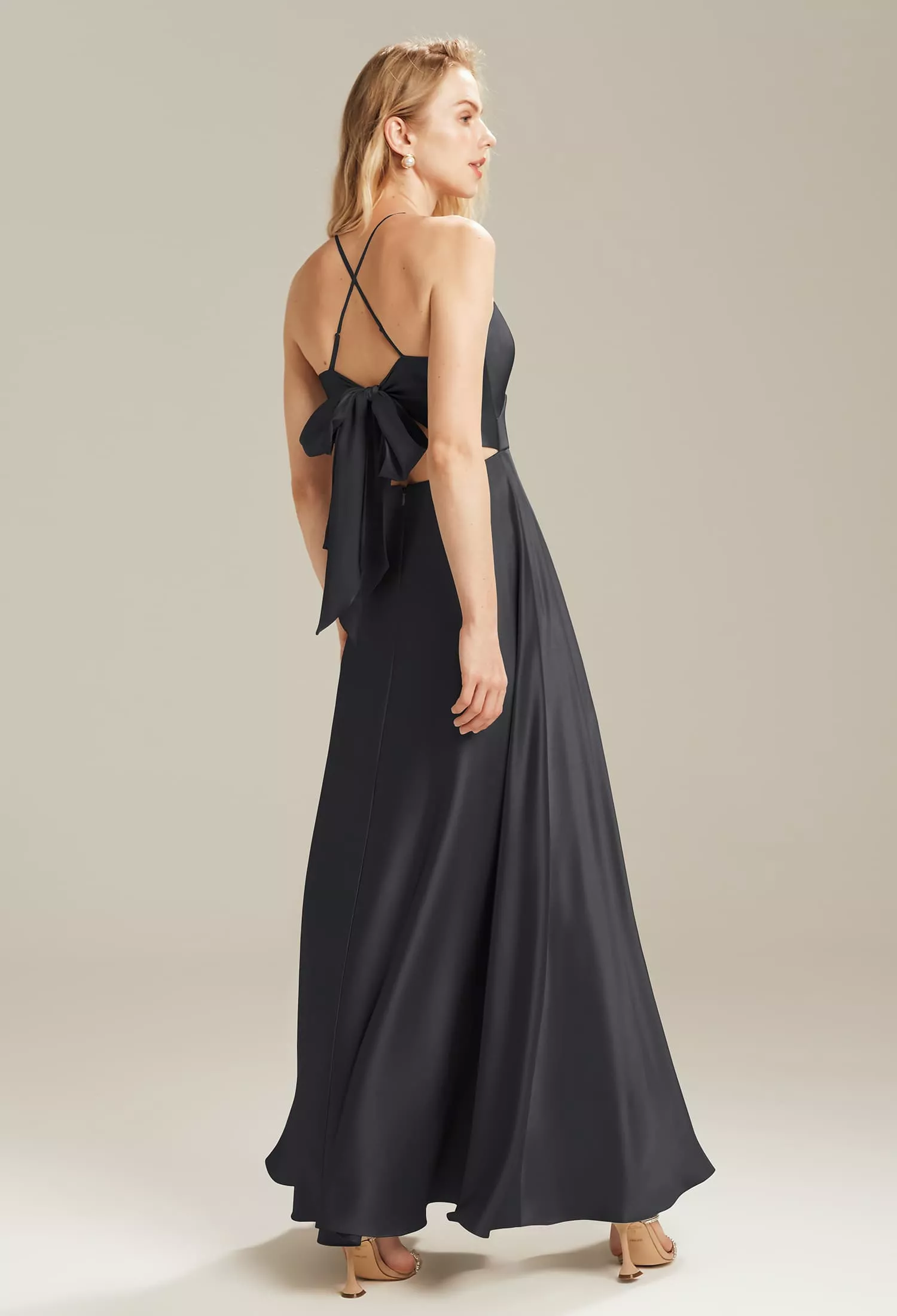AW Mattie Black Metallic  Maternity Bridesmaid Dresses